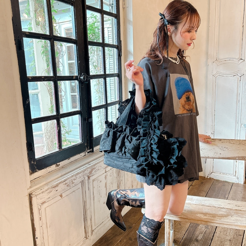 【美品】Sahabyelliee サハバイエリー レギュラーフリルバッグ 黒 レギュラーフリルバッグ Moroccan Bebe – Saha by elliee