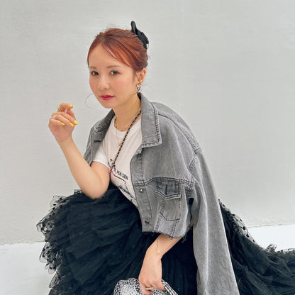 ★Volumeスリーブショートデニムジャケット