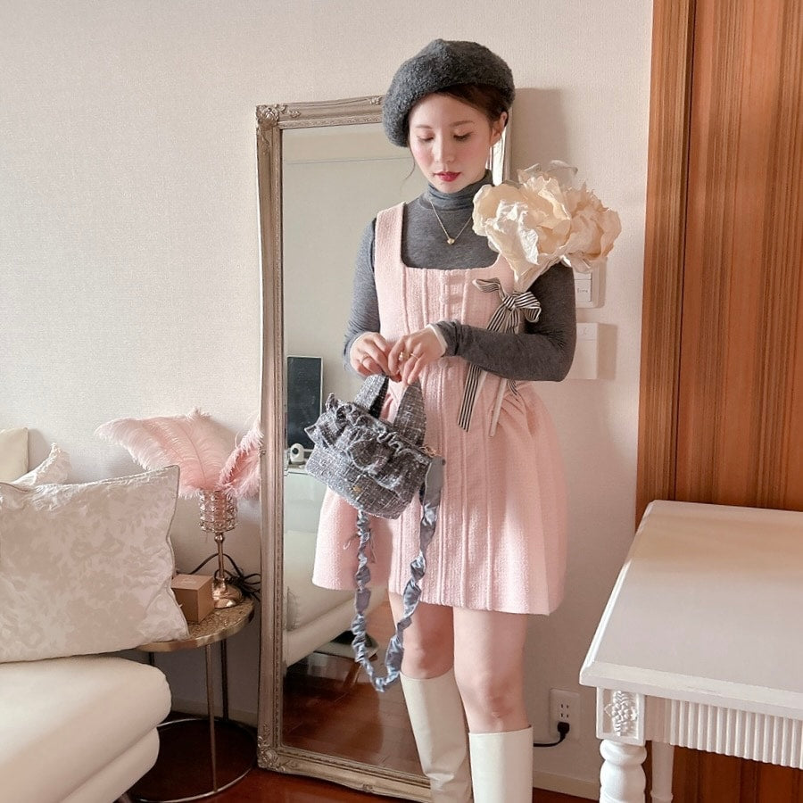 フリルバッグ Tweedy Bebe【グレーミックス】2サイズ