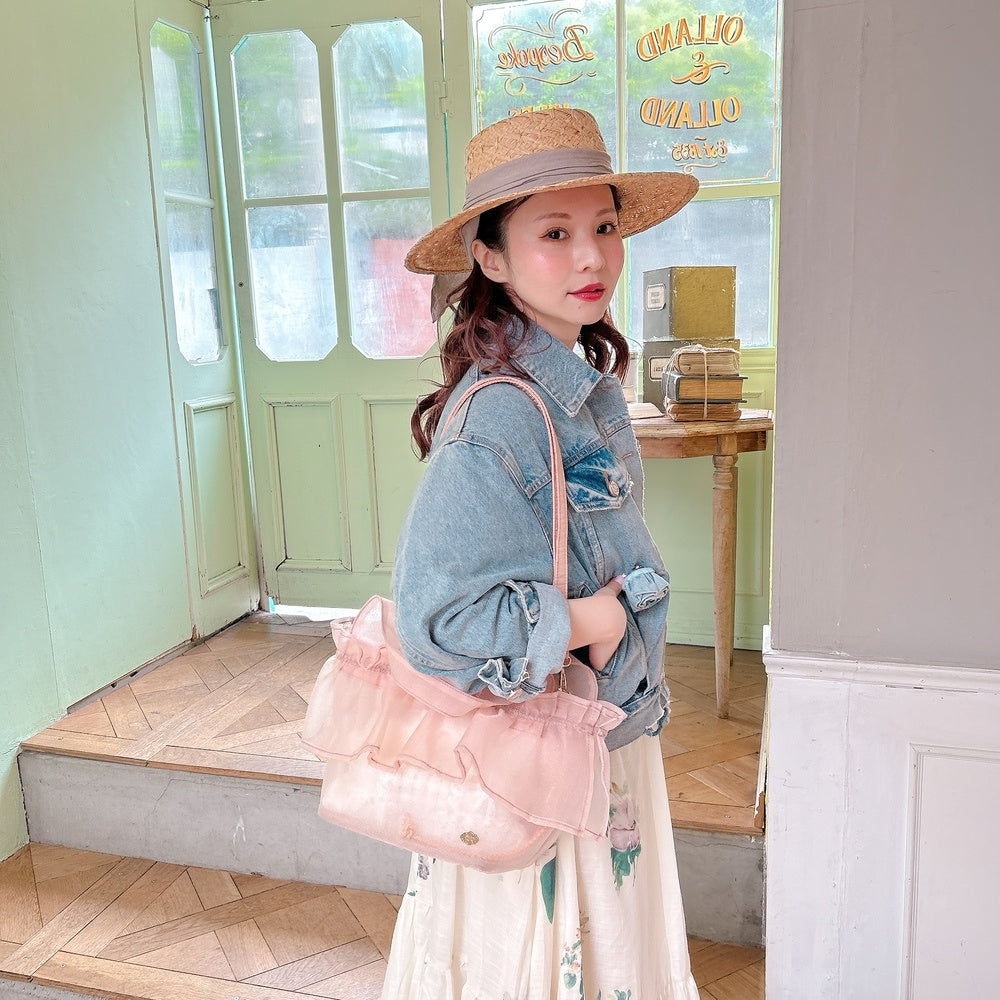 フェアリーコア フリル レース パール バラ ベージュ ハンドバッグ フリルバッグ Tutu Bebe【レギュラー】 – Saha by elliee