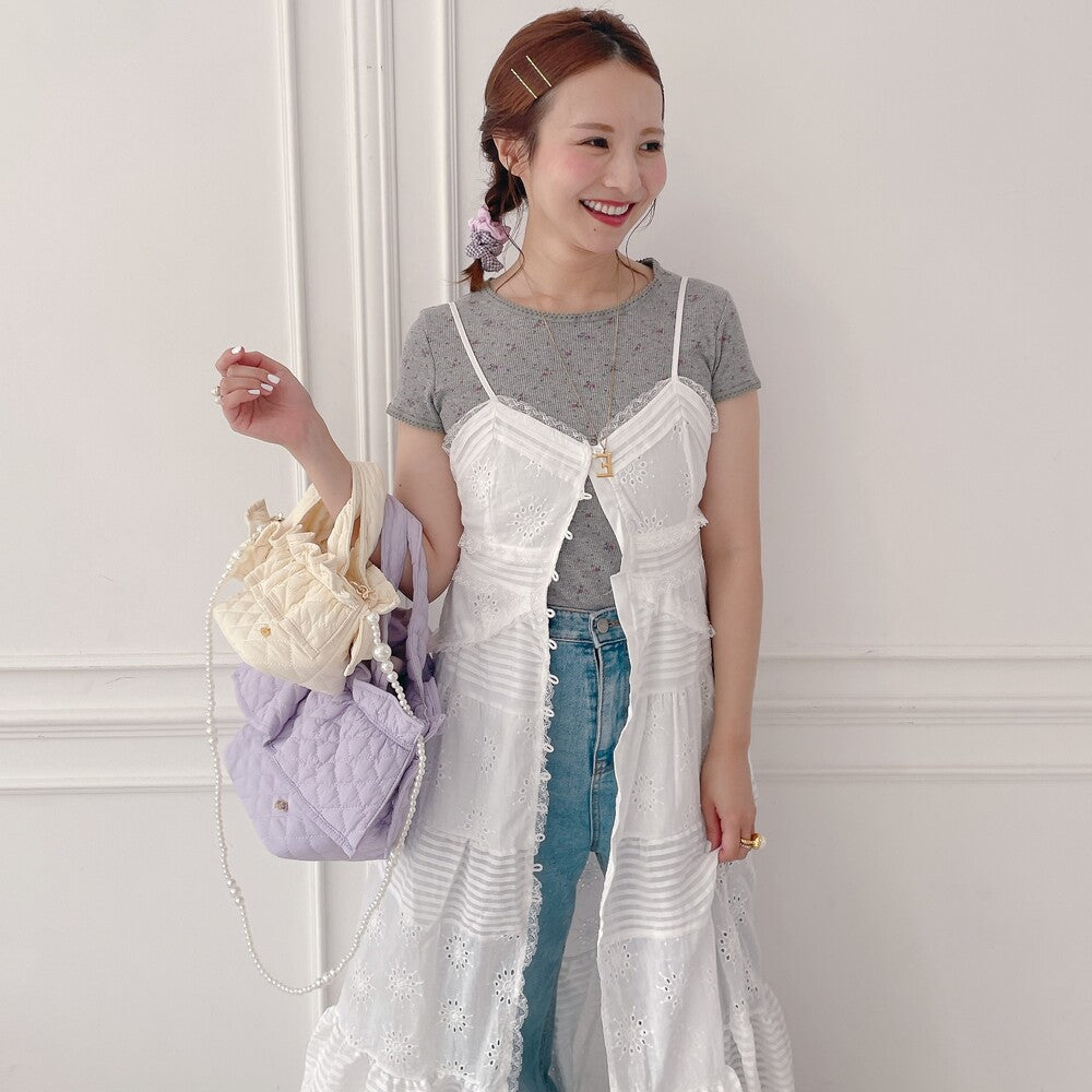 ミニフリルバッグ Quilting Frill Bebe【バニラ/ホットピンク/カーキ/ギンガム/ラベンダー/ミルクティ】