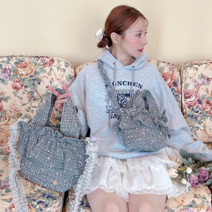 フリルバッグ Tweedy Bebe【グレーミックス】2サイズ