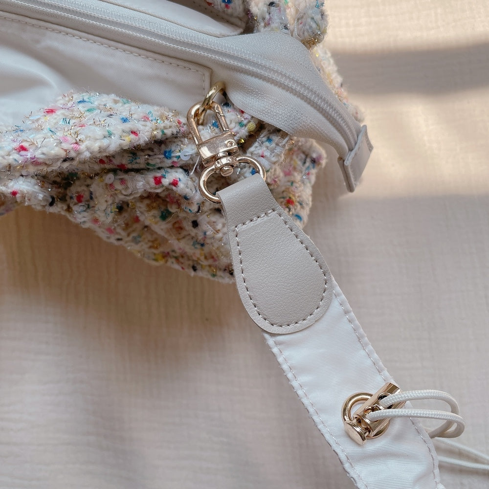 フリルバッグ Tweedy Bebe【ミックスホワイト】2サイズ