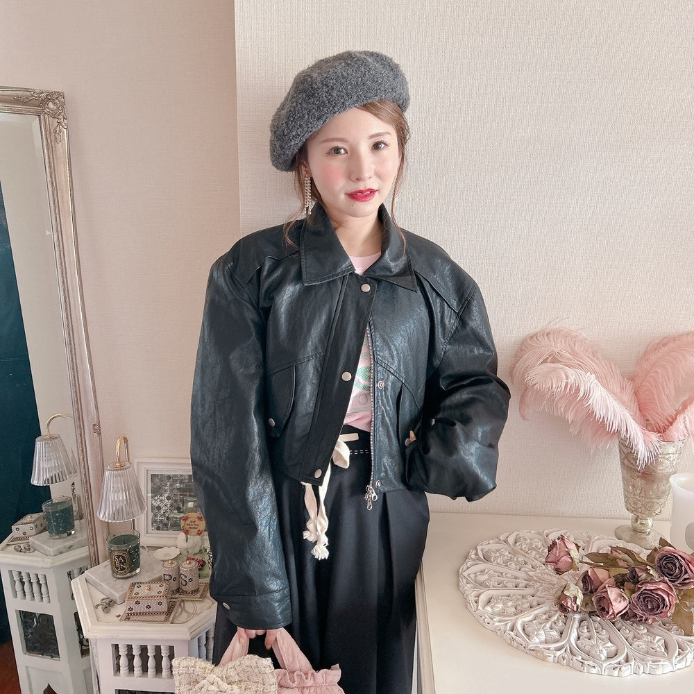 ★Volumeフェイクレザージャケット