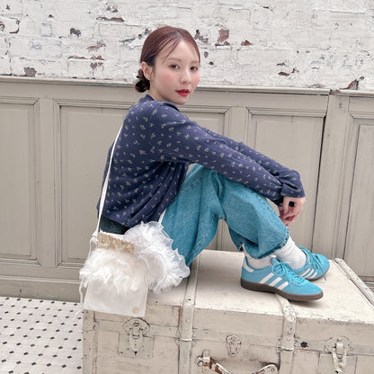 ミニサコッシュ Wintry Meghan アイボリー＆ホワイト