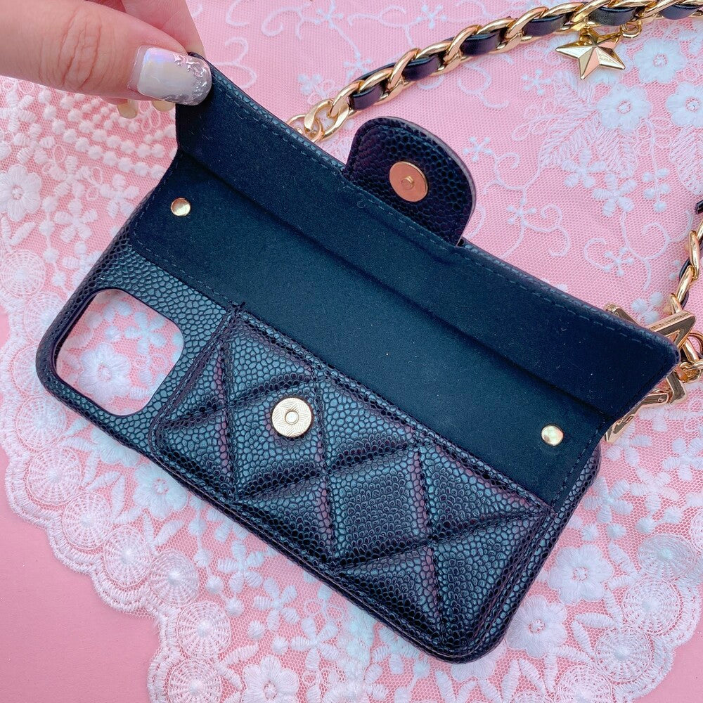 スマホケース Stella Chain ブラック