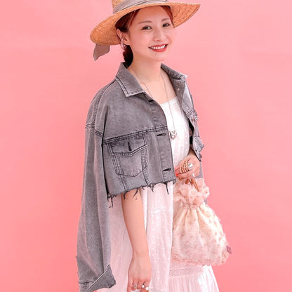 ★Volumeスリーブショートデニムジャケット