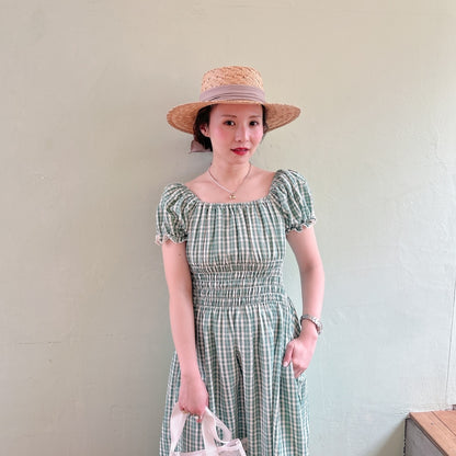 ★Ginghamシャーリングワンピース