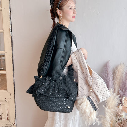 ポーチ付バッグ Balloon Marche【無地ドット】