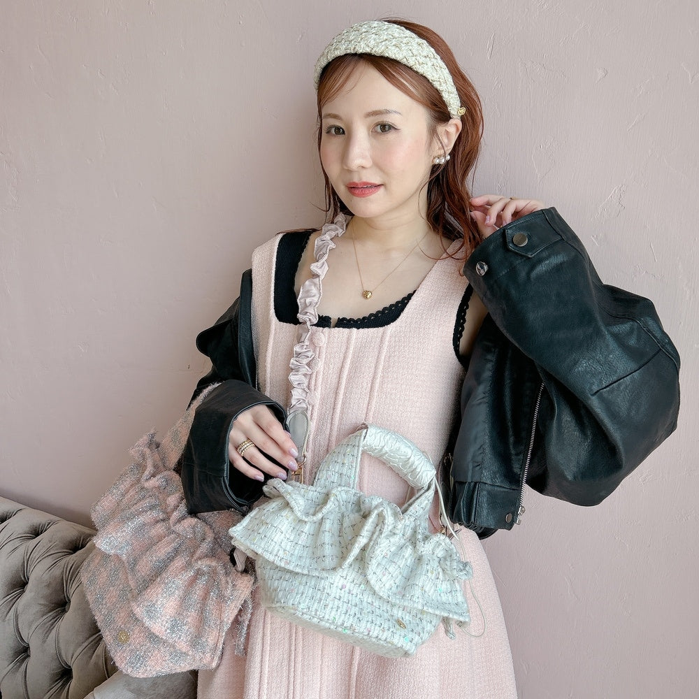 ミニフリルバッグ Tweedy Bebe【チェックホワイト】1サイズ