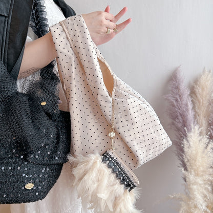 ポーチ付バッグ Balloon Marche【無地ドット】