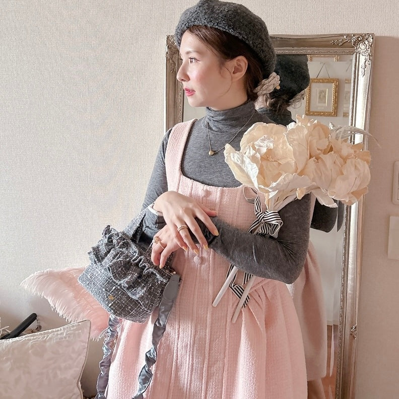 フリルバッグ Tweedy Bebe【グレーミックス】2サイズ