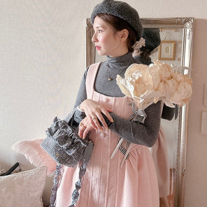 フリルバッグ Tweedy Bebe【グレーミックス】2サイズ