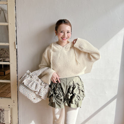 フリルバッグ Tweedy Bebe【ミックスホワイト】2サイズ