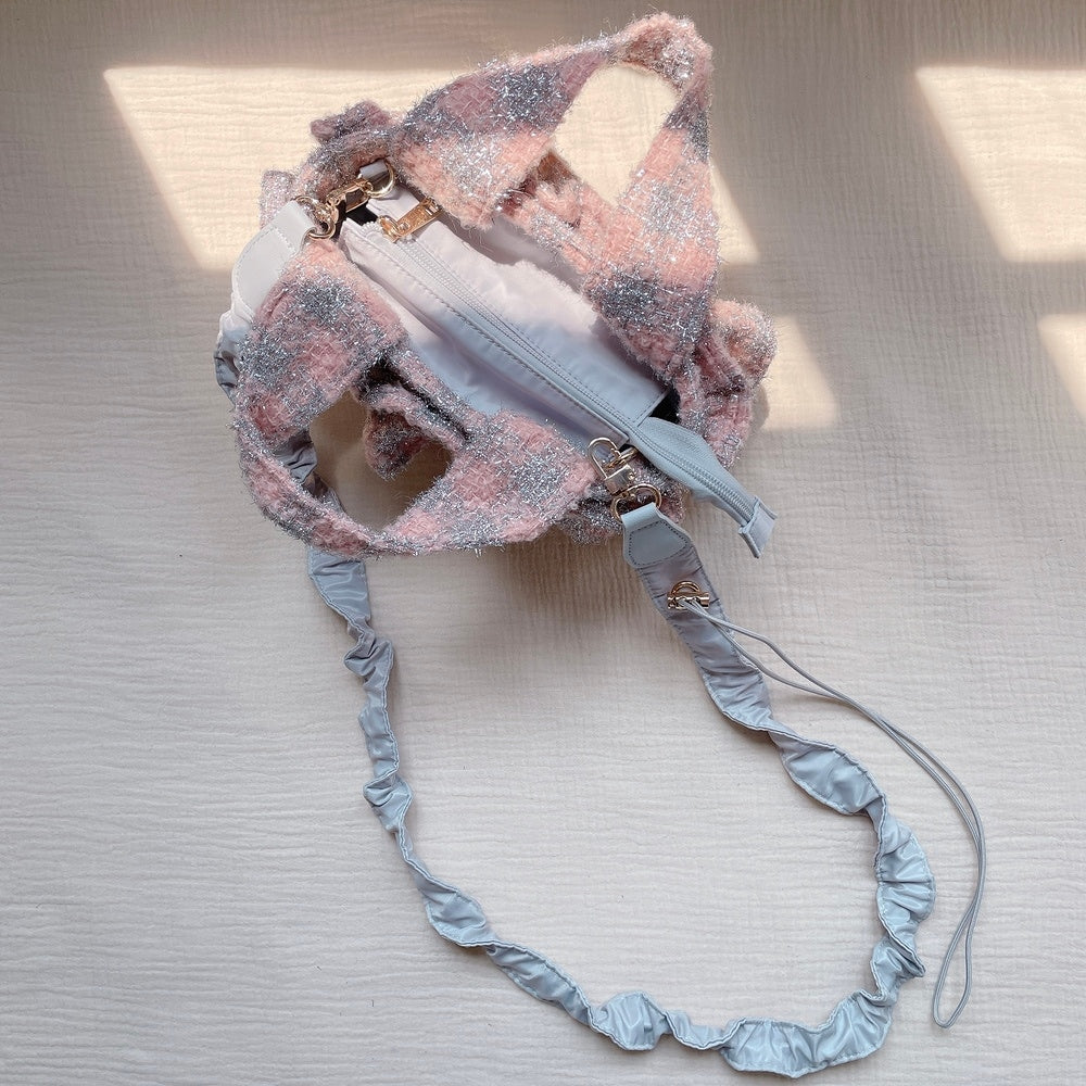 フリルバッグ Tweedy Bebe【ピーチ×シルバー】2サイズ