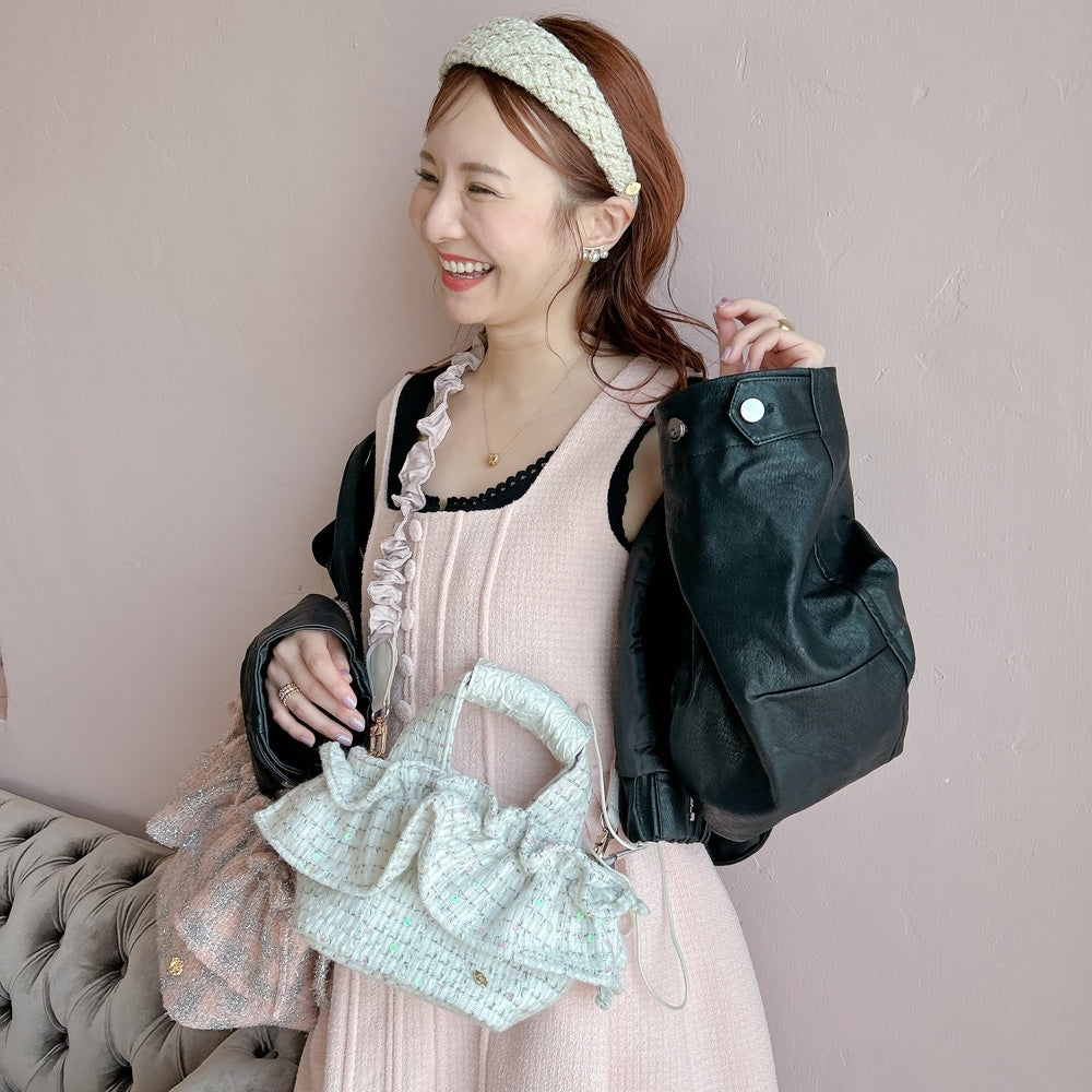 ミニフリルバッグ Tweedy Bebe【チェックホワイト】1サイズ