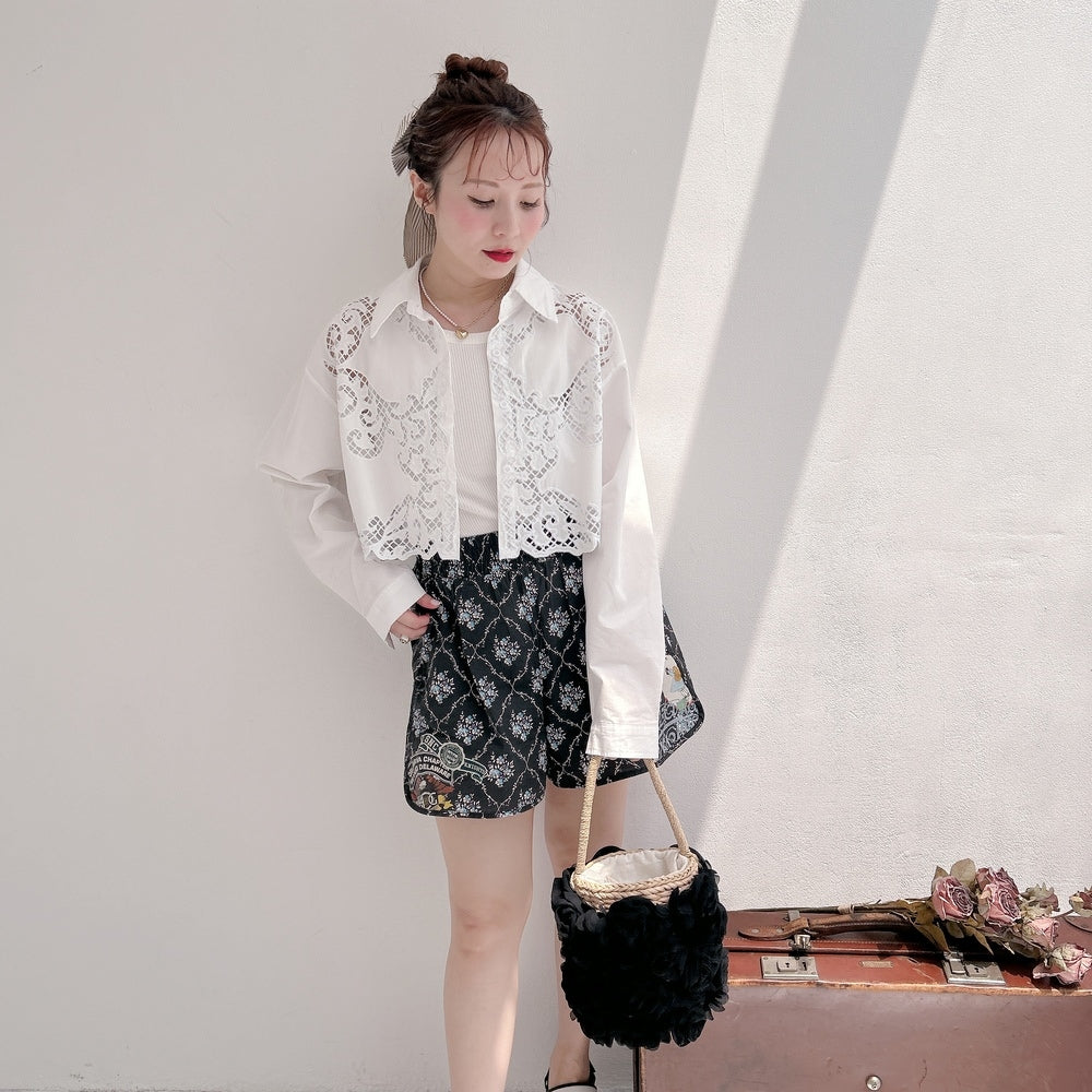 ★Croppedレースシャツ