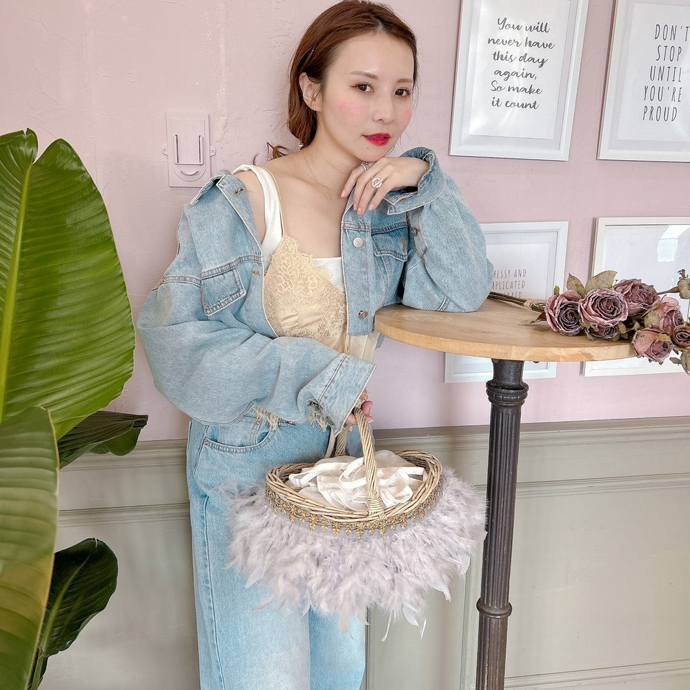 かご&巾着SET Antique Glow Rattan