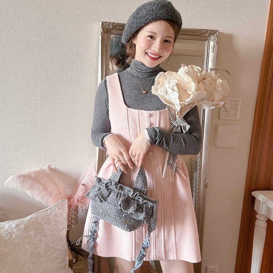 フリルバッグ Tweedy Bebe【グレーミックス】2サイズ