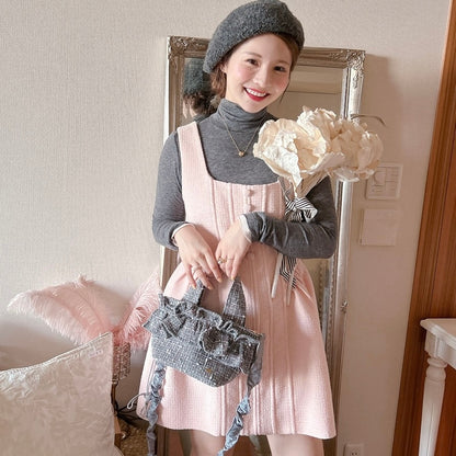 フリルバッグ Tweedy Bebe【グレーミックス】2サイズ