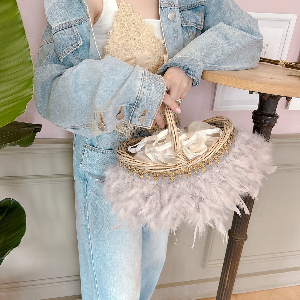 かご&巾着SET Antique Glow Rattan