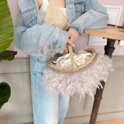 かご&巾着SET Antique Glow Rattan