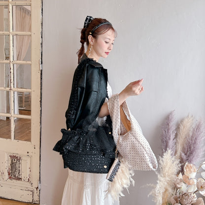 ポーチ付バッグ Balloon Marche【無地ドット】