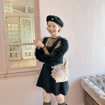 ミニサコッシュ Wintry Meghan アイボリー＆ホワイト