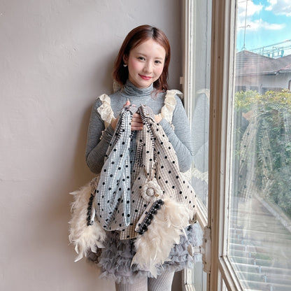 ポーチ付バッグ Balloon Marche【ギンガム/大ドット】