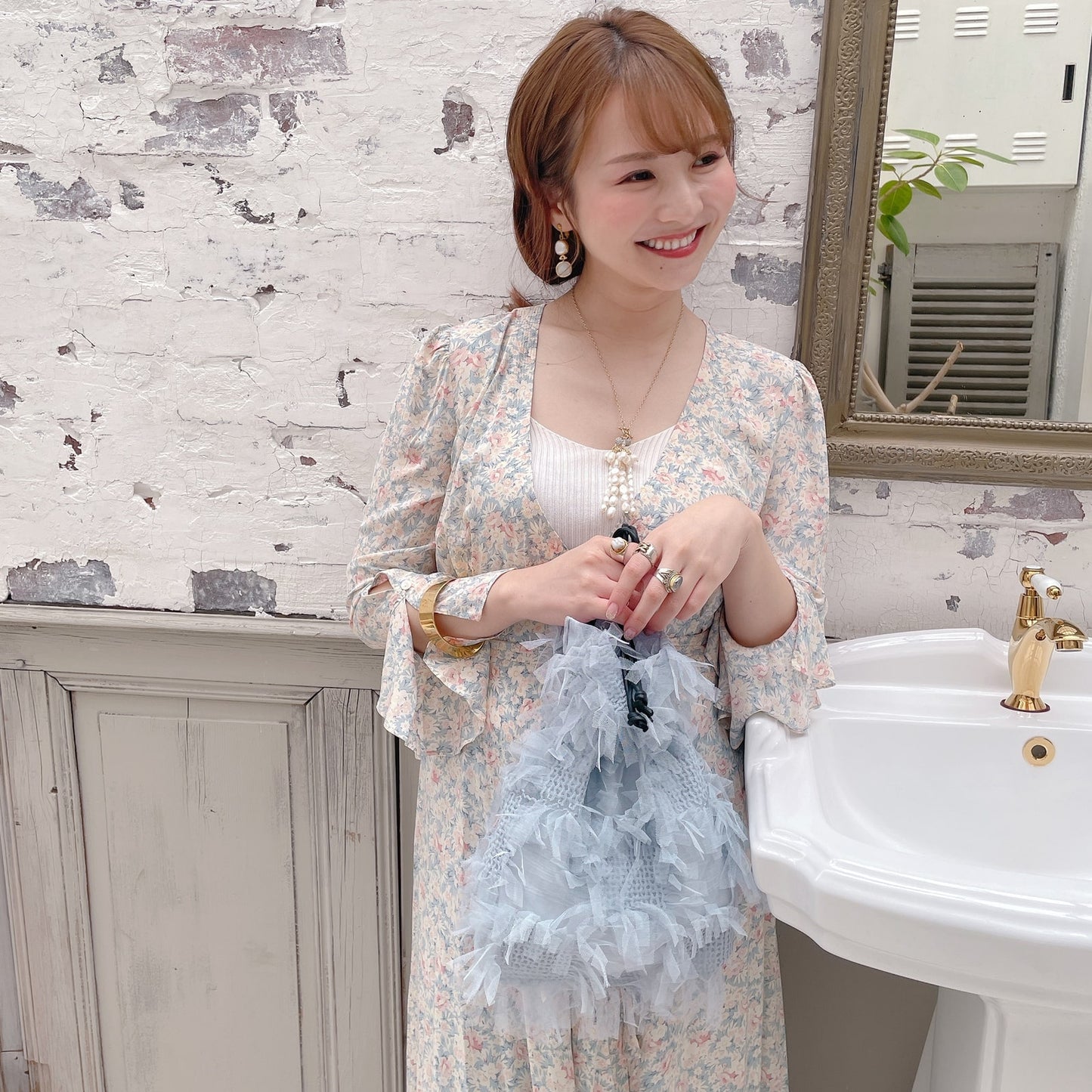 巾着バッグ Sea Anemone