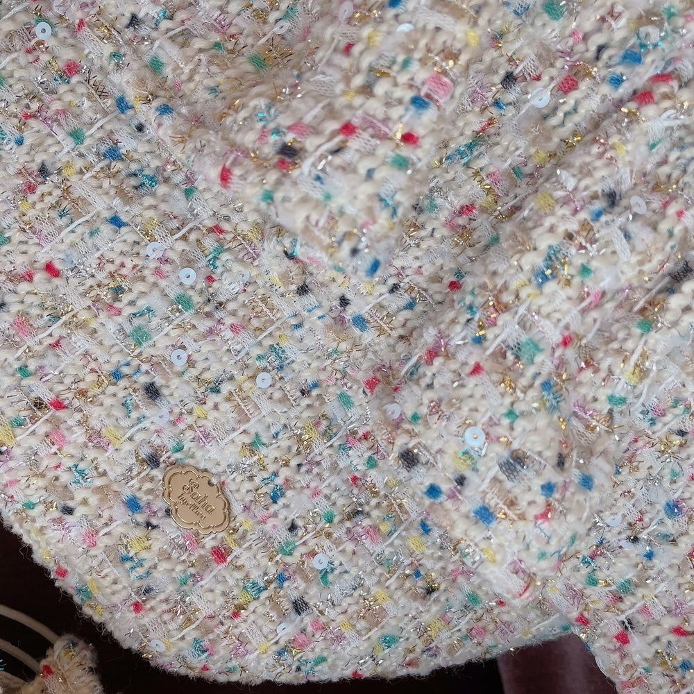 フリルバッグ Tweedy Bebe【ミックスホワイト】2サイズ