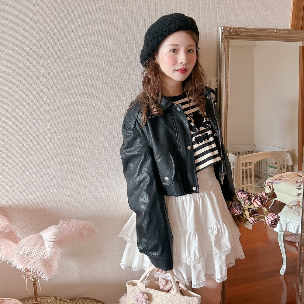 ★Volumeフェイクレザージャケット