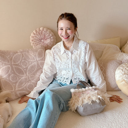 ★Croppedレースシャツ