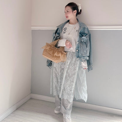 ★SheerレースロンTワンピ