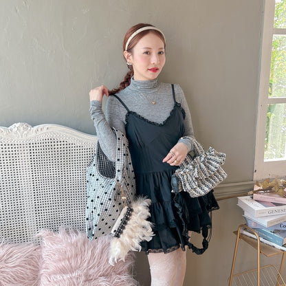 ポーチ付バッグ Balloon Marche【ギンガム/大ドット】