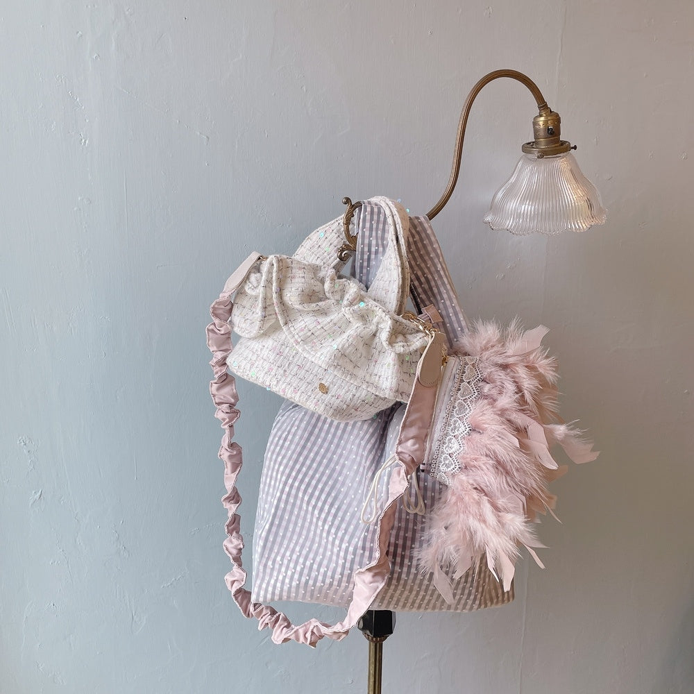 ミニフリルバッグ Tweedy Bebe【チェックホワイト】1サイズ