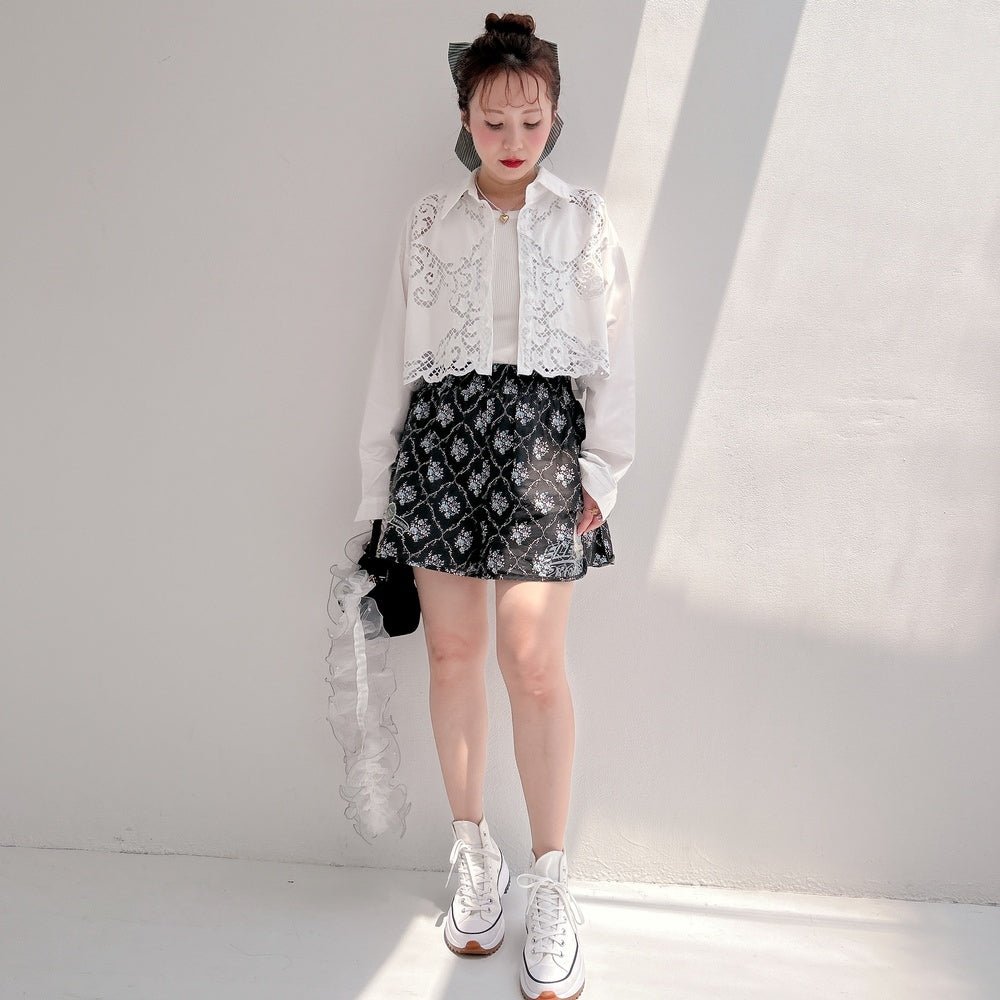 ★Croppedレースシャツ
