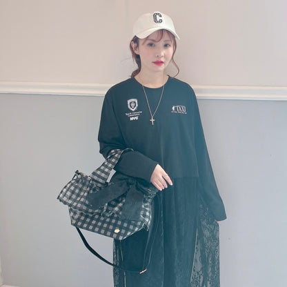 ★SheerレースロンTワンピ