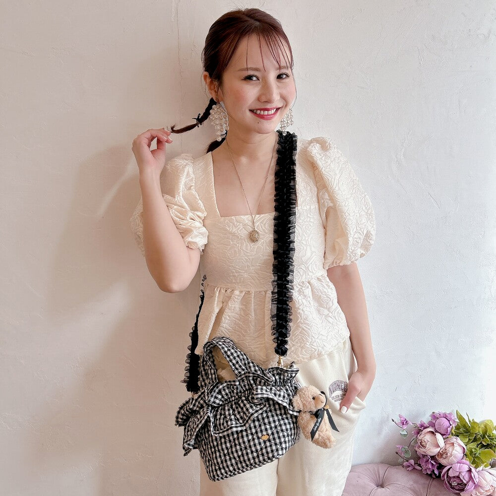 ミニフリルバッグ Quilting Frill Bebe【バニラ/ホットピンク/カーキ/ギンガム/ラベンダー/ミルクティ】