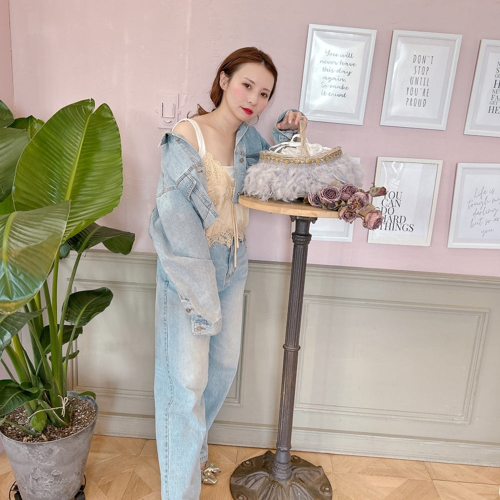 ★Volumeスリーブショートデニムジャケット