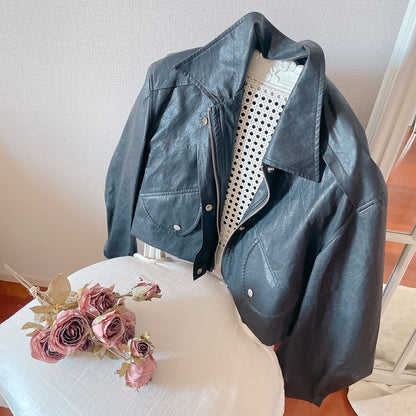 ★Volumeフェイクレザージャケット