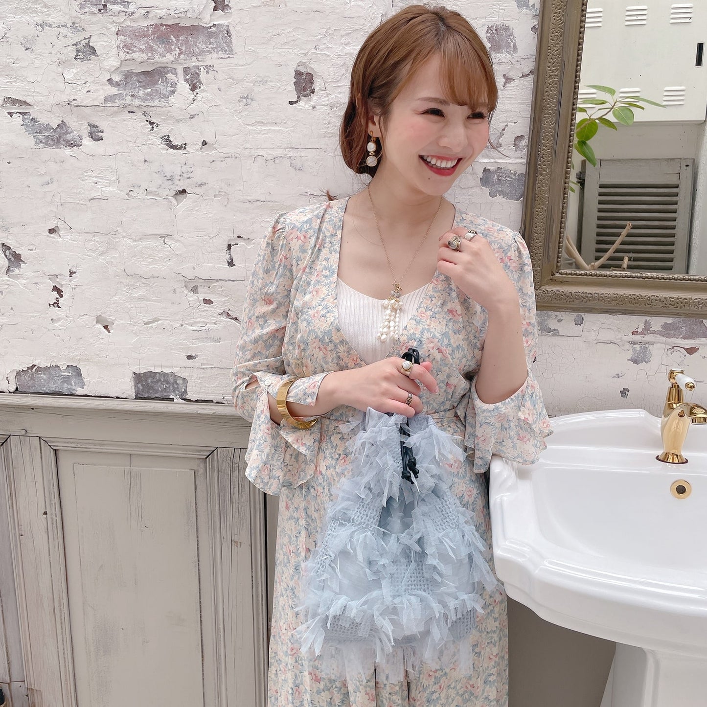 巾着バッグ Sea Anemone