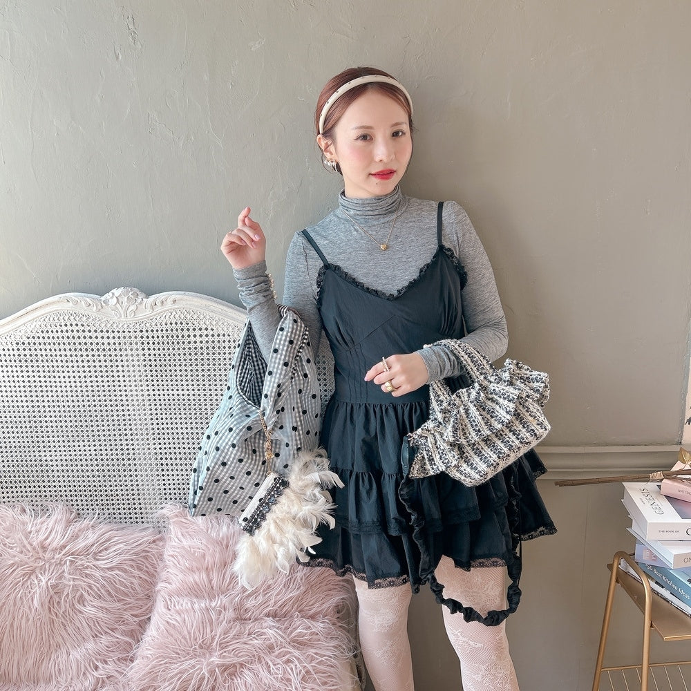 ポーチ付バッグ Balloon Marche【ギンガム/大ドット】