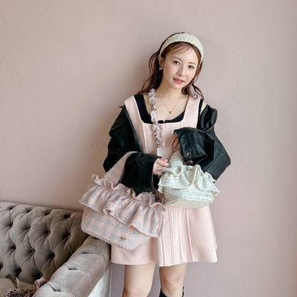 ミニフリルバッグ Tweedy Bebe【チェックホワイト】1サイズ