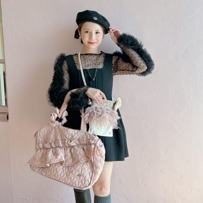 ミニサコッシュ Wintry Meghan アイボリー＆ホワイト