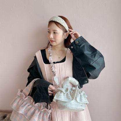 ミニフリルバッグ Tweedy Bebe【チェックホワイト】1サイズ