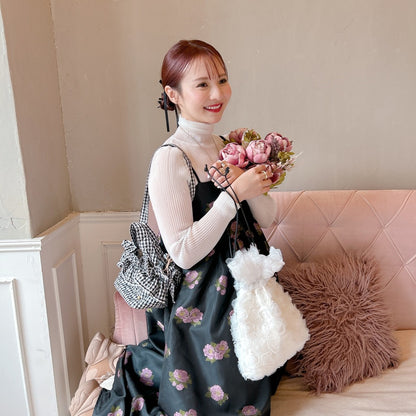 ミニフリルバッグ Quilting Frill Bebe【バニラ/ホットピンク/カーキ/ギンガム/ラベンダー/ミルクティ】