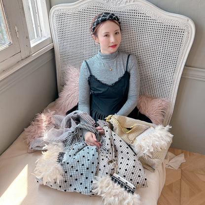 ポーチ付バッグ Balloon Marche【ギンガム/大ドット】