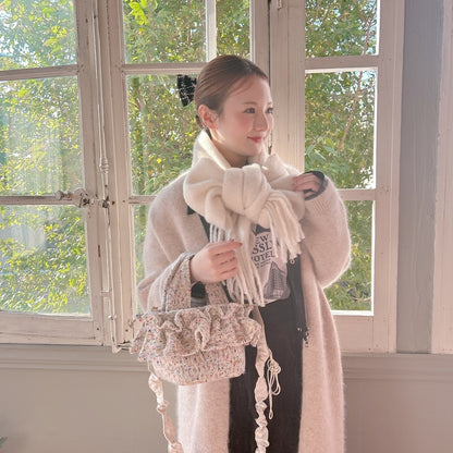 フリルバッグ Tweedy Bebe【ミックスホワイト】2サイズ