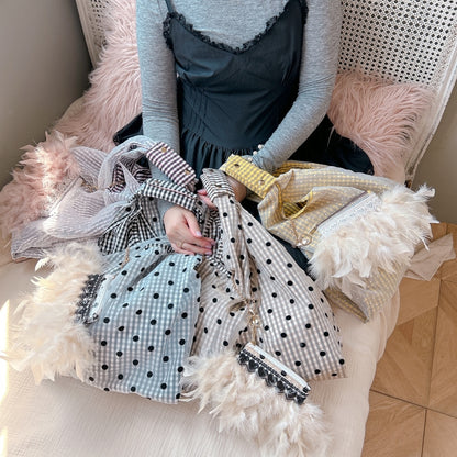 ポーチ付バッグ Balloon Marche【ギンガム/大ドット】